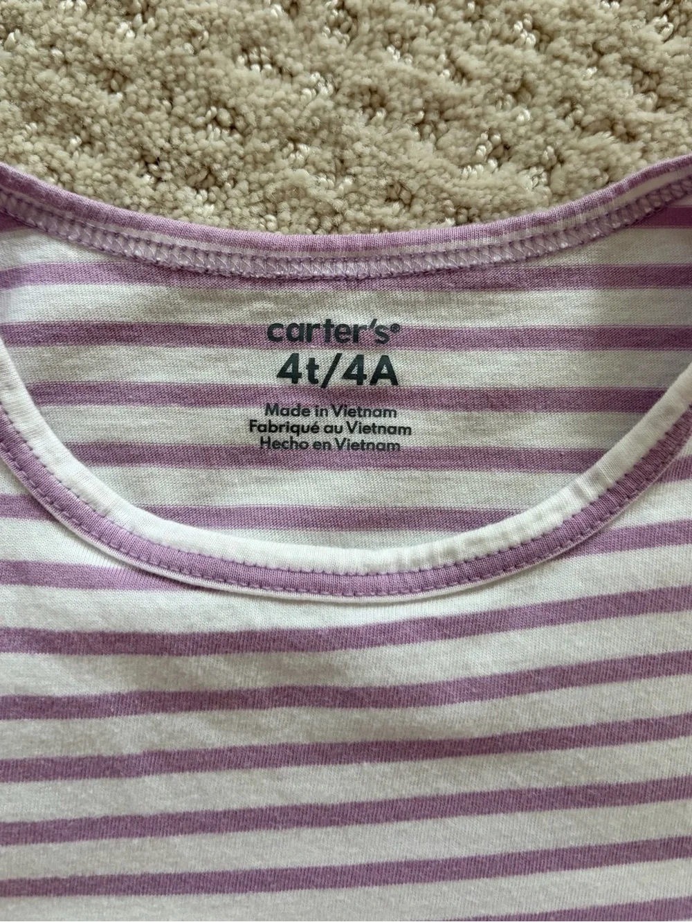 Carter's Lilac & White Striped Daisy Pocket Dress